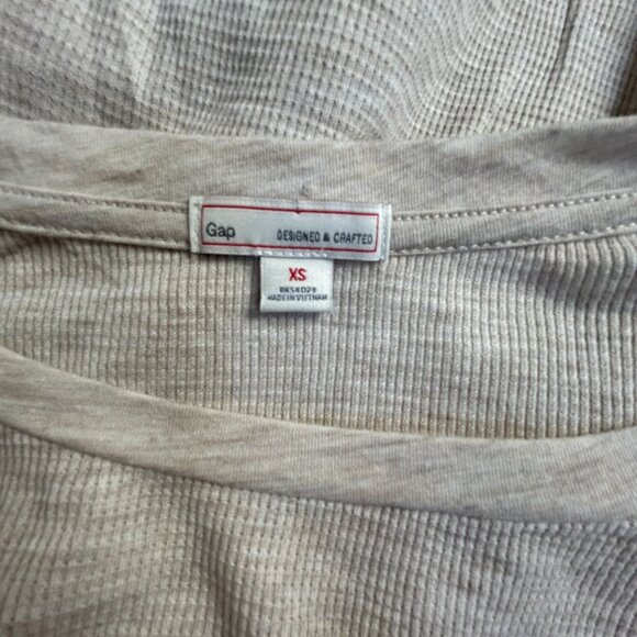 Gap Womens Gray Pink Striped 3/4 Sleeve Baseball Thermal Tee Top XS Casual - Picture 3 of 8